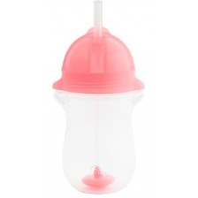 Преходна чаша със сламка Munchkin - Click Lock Weighted Straw, 285 ml, розова -1