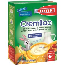 Пшенична каша Jotis - Cremilac, с мляко и 5 плода, 200 g