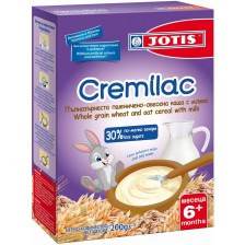 Пшенична каша Jotis - Cremilac, с пълнозърнест овес и мляко, 200 g -1