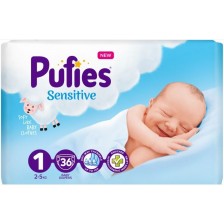 Pufies Sensitive Small Pack, Newborn 1, 36 пелени, 2-5 кг.