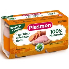 Пюре Plasmon - Пуешко и сладки картофи, 2 х 120 g -1
