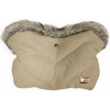 Ръкавица за количка KikkaBoo - Luxury Fur, Beige -1