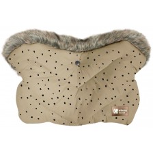 Ръкавица за количка KikkaBoo - Luxury, Fur Dots Beige