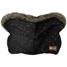 Ръкавица за количка KikkaBoo - Luxury Fur, Confetti Black -1
