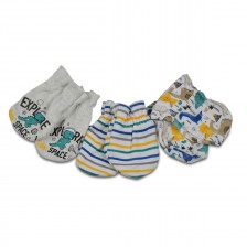 Ръкавици за новородено Cangaroo - Kay, 3 чифта, сини