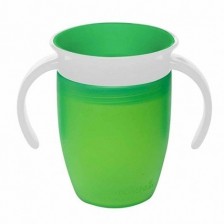 Преходна чаша Munchkin - 360 градуса с дръжки, зелена, 207 ml -1