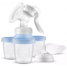 Ръчна помпа за изцеждане Philips Avent - Natural Motion, с чаши Via