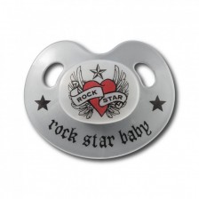 Rock Star Baby Залъгалка Сърце с крила силикон, в кутийка р-р 2 -1