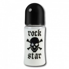 Rock Star Baby Стъклено шише с широк силиконов биберон 230 мл - Пират -1