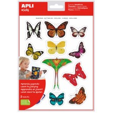 Самозалепващи стикери Apli - Пеперуди, 2 листа -1