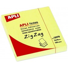 Самозалепващи листчета Apli - жълти Z-листчета, 75 х 75 mm, 100 броя -1