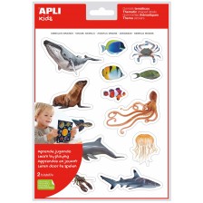 Самозалепващи фигурки Apli - Морски животни -1
