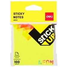 Самозалепващи листчета Deli Stick Up - EA02302, неон, жълти