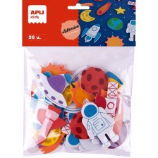 Самозалепващи фигурки Apli Kids - Космос, 56 броя