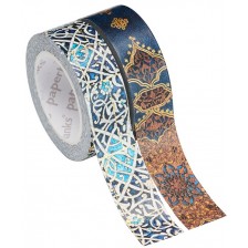 Декоративно тиксо Paperblanks - Granada Turquoise & Safavid Indigo, 2 броя -1