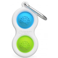 Сензорна играчка-ключодържател Tomy Fat Brain Toys - Simple Dimple, синя/зелена