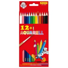 Цветни моливи с четка Sense – Акварелни, 12 броя -1