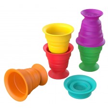 Сензорни играчки за баня Baby Einstein - Stack & Squish Cups -1