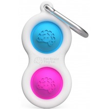 Сензорна играчка-ключодържател Tomy Fat Brain Toys - Simple Dimple, синя/розова