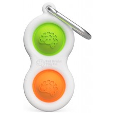 Сензорна играчка-ключодържател Tomy Fat Brain Toys - Simple Dimple, оранжева/зелена