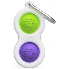 Сензорна играчка-ключодържател Tomy Fat Brain Toys - Simple Dimple, зелена/лилава