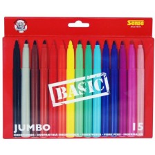 Цветни флумастери Sense Basic – Jumbo, 15 броя -1