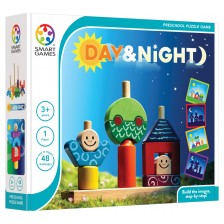 Детска логическа игра Smart Games Preschool Wood - Ден и нощ -1