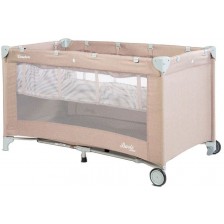 Сгъваема кошара на 2 нива Caretero - Basic Plus, Beige -1