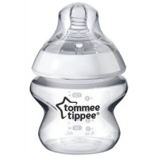 Бебешко стъклено шише Tommee Tippee Easi Vent - 150 ml, с биберон 1 капка -1