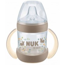 Шише за сок със силиконов накрайник NUK for Nature - 150 ml, крем