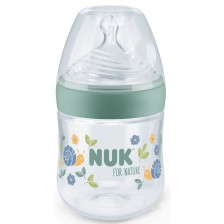 Шише със силиконов биберон NUK for Nature - 150 ml, размер S, Зелено 
