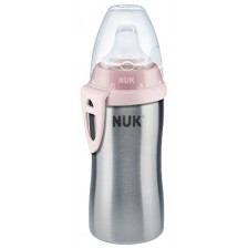 Шише със силиконов накрайник Nuk - Active Cup, с термо ефект, 215 ml, розово