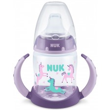 Шише Nuk - Temperature Control, с накрайник за сок, 150 ml, лилаво -1