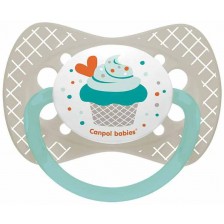 Силиконова залъгалка Canpol - Cupcake, 6 -18 месеца, сива -1