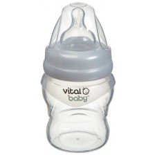 Силиконово шише за подпомагане на храненето Vital Baby  - Anti-Colic, 150 ml, 0+ месеца