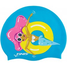 Силиконова шапка за плуване Finis - Русалка, с розова коса