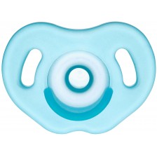 Силиконова залъгалка Wee Baby, - Full Silicone, 0-6 месеца, синя