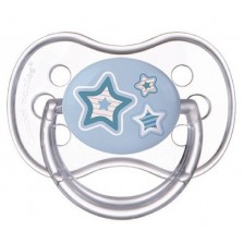 Силиконова залъгалка Canpol - Newborn Baby, 0-6 месеца, синя -1