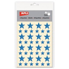 Комплект стикери APLI - Звездички, син звезден прах, 3 листа