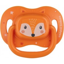 Силиконова симетрична залъгалка Canpol babies - Cute Animals, 0-6 м, оранжева  -1