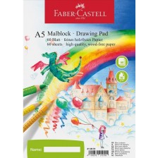 Скицник за рисуване Faber-Castell - А5, 60 листа 
