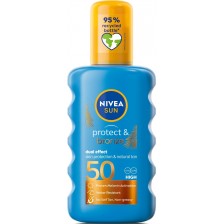 Nivea Sun Слънцезащитен спрей Protect & Bronze, SPF 50, 200 ml -1