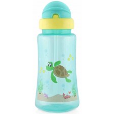 Спортна бутилка със сламка Lorelli Baby Care - 330 ml, Зелена  -1