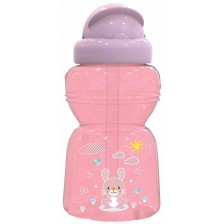 Спортна бутилка Lorelli Baby Care - Animals, 325 ml, розово