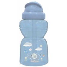Спортна бутилка Lorelli Baby Care - Animals, 325 ml, синьо