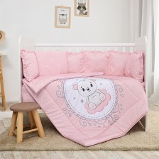 Детски спален комплект Lorelli - Лили, мечо, розов  -1