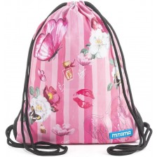 Спортна торба Mitama - Pink Flowers, с подарък ключодържател -1