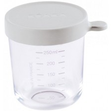 Стъклен контейнер Beaba - Grey, 250  ml