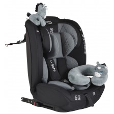 Стол за кола Moni - i-Safe, i-Size, IsoFix, 76-150 cm, сив + подарък играчка -1