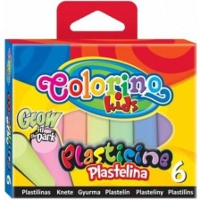 Светещ пластилин Colorino Kids - Glow in the Dark, 6 цвята -1